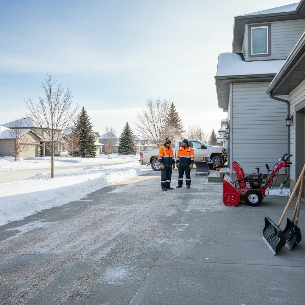 Professional Snow removal service by Meadows Landscaping Airdrie in Airdrie